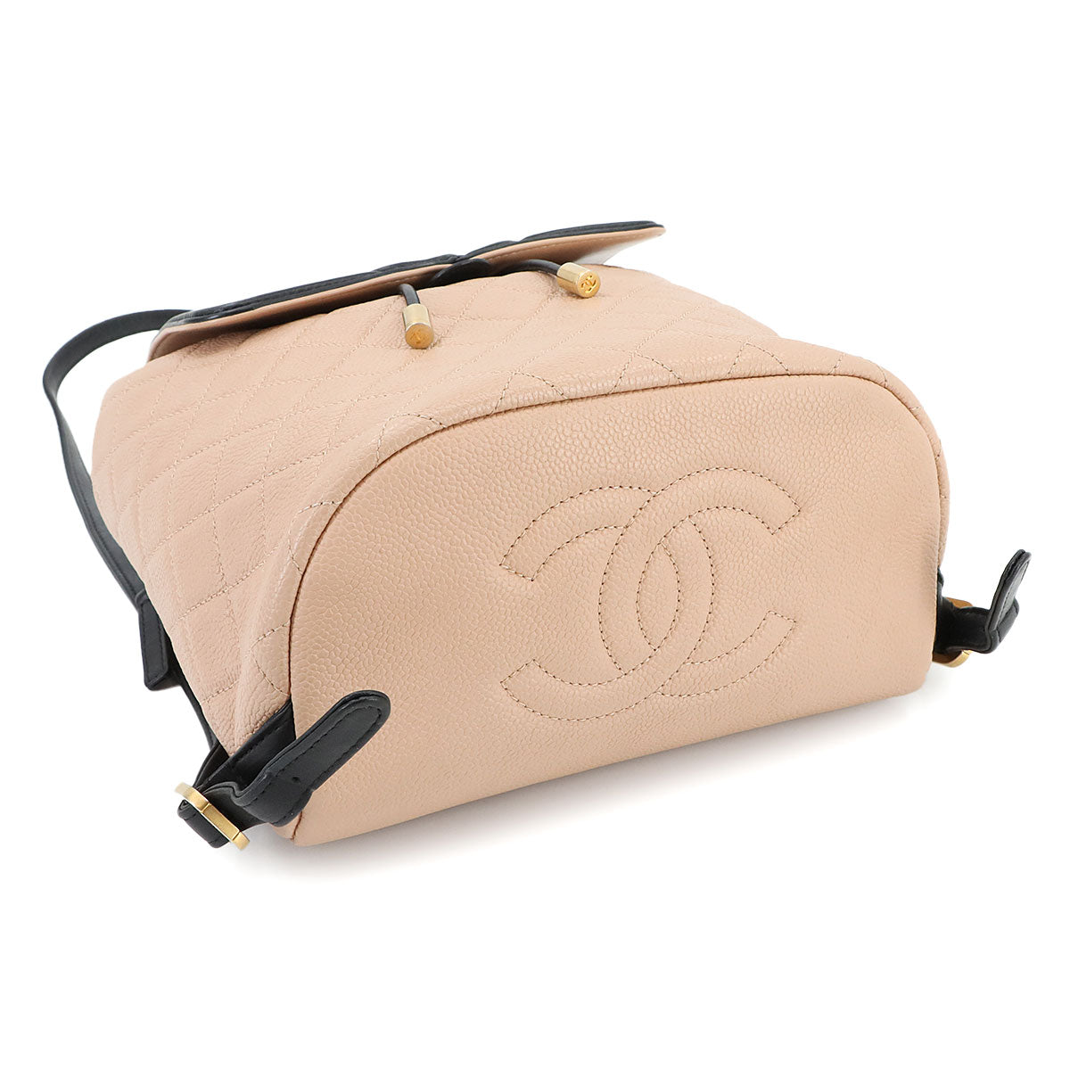 CC Filigree Backpack Leather Beige Black A57090 Purse