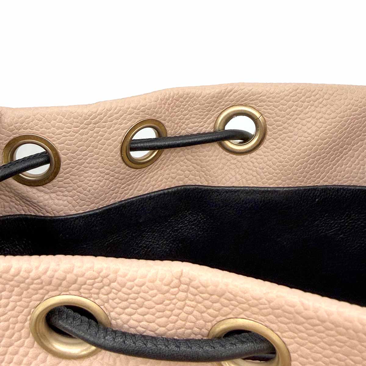 CC Filigree Backpack Leather Beige Black A57090 Purse