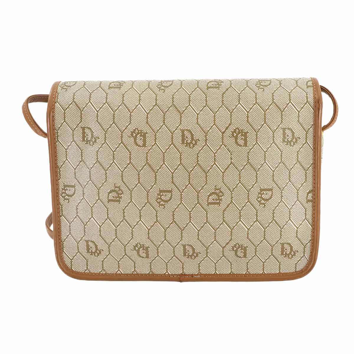 Shoulder Bag PVC Beige Honeycomb pattern