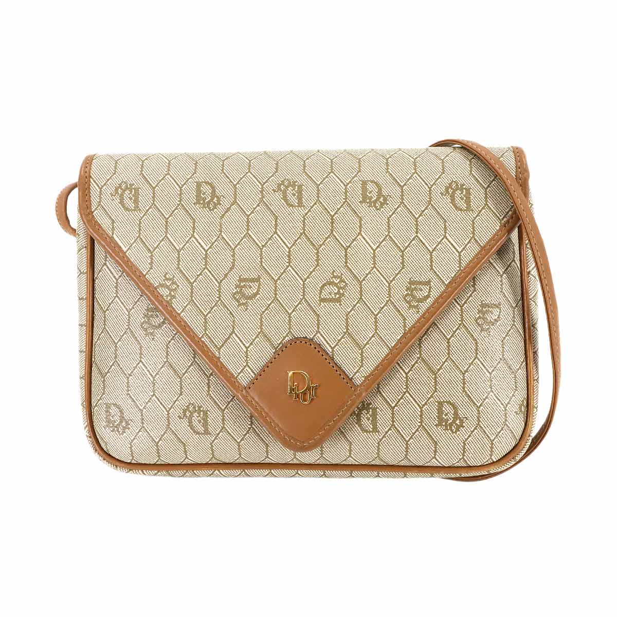 Shoulder Bag PVC Beige Honeycomb pattern