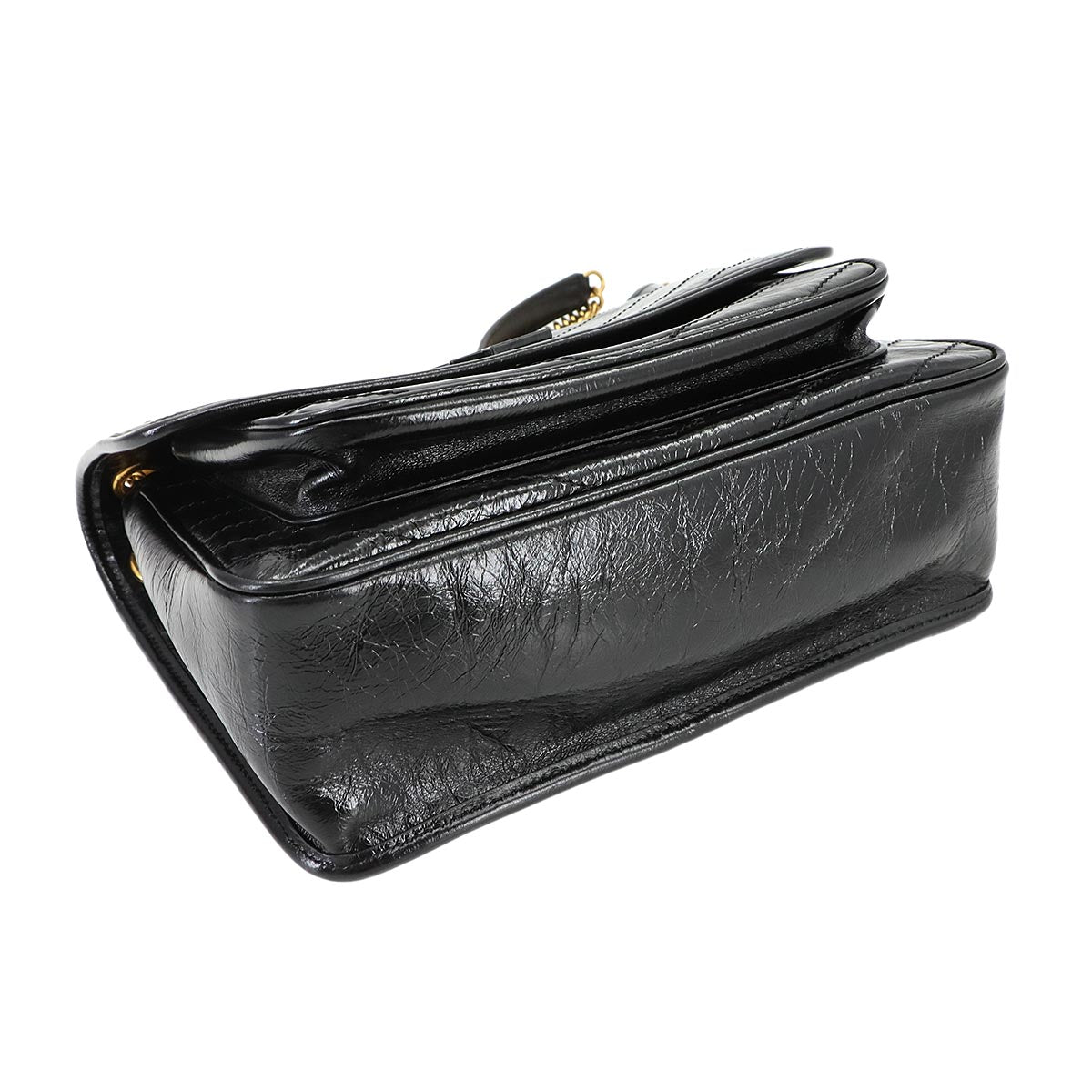 SAINT LAURENT Niki Medium Chain Shoulder Bag Leather Noir 633158