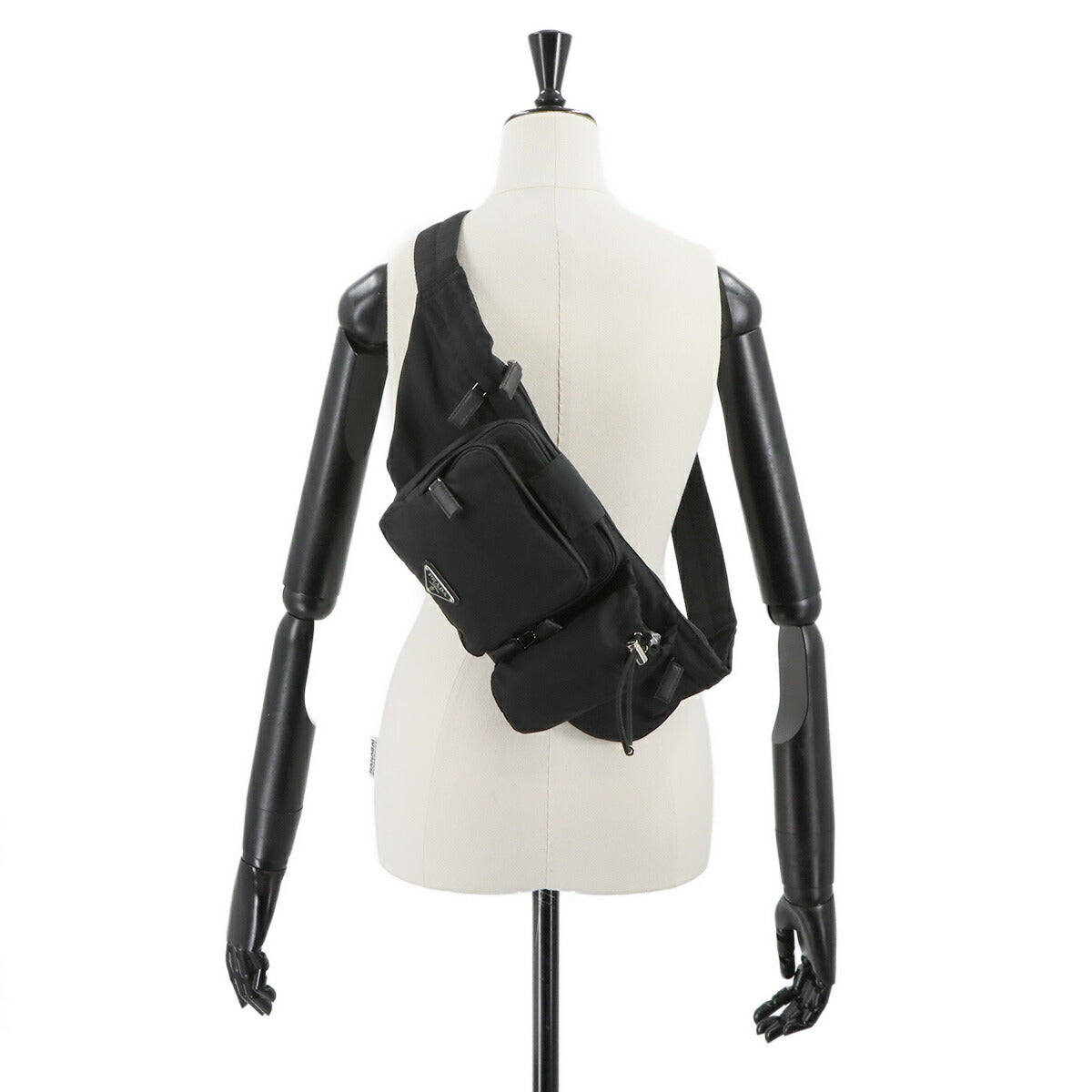 Crossbody Waist Bag Pouch Nylon Nero Black 2VL056 Purse