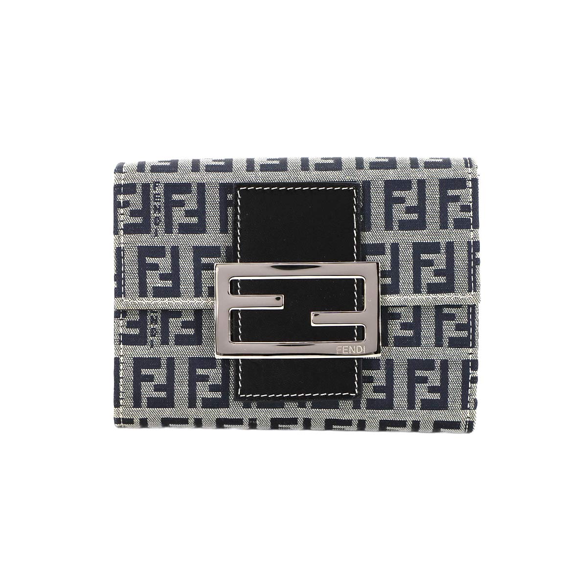 Zucchino Tri fold Wallet Canvas Leather Gray Black 31089