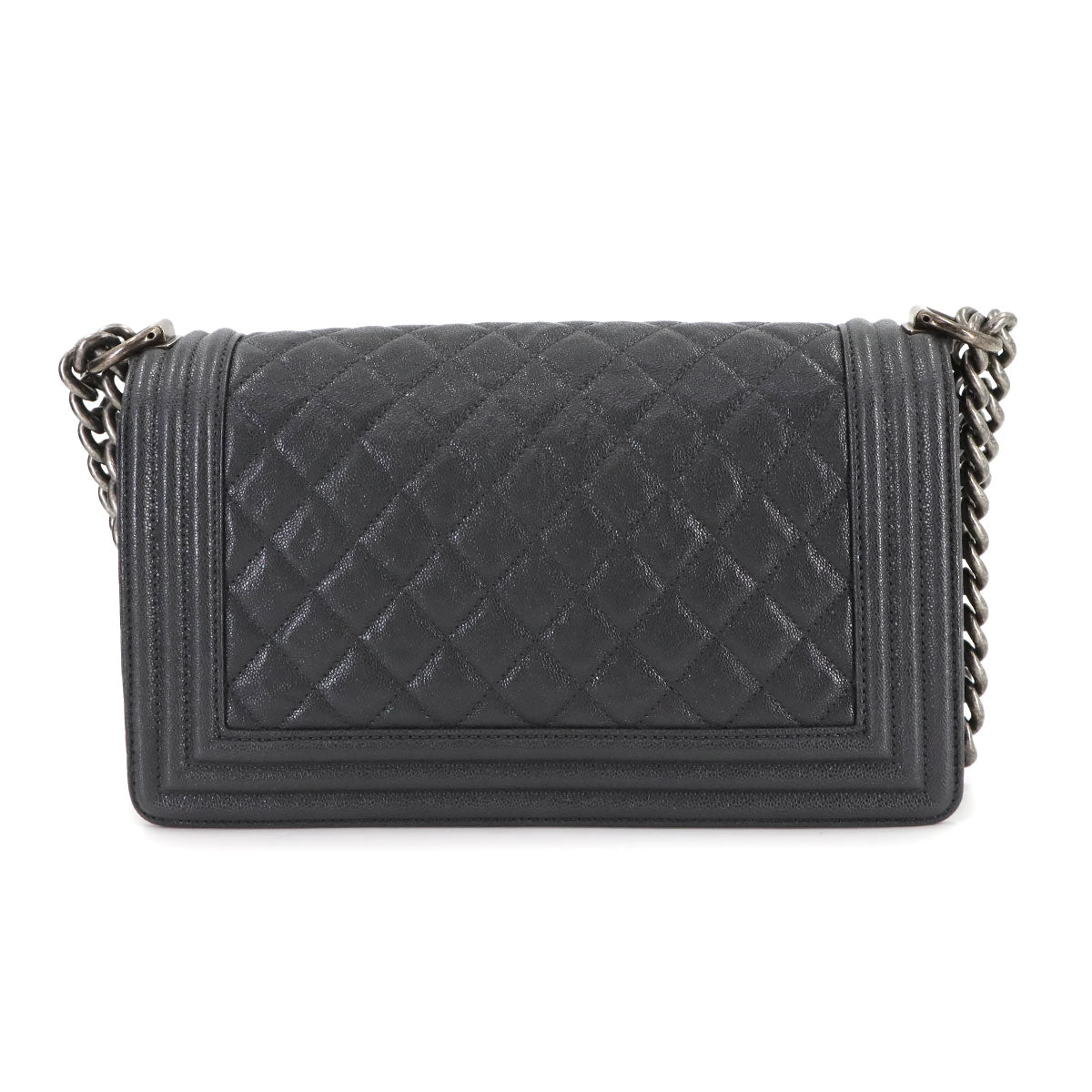 BOY CHANEL Chain Shoulder Bag Leather Black A67086