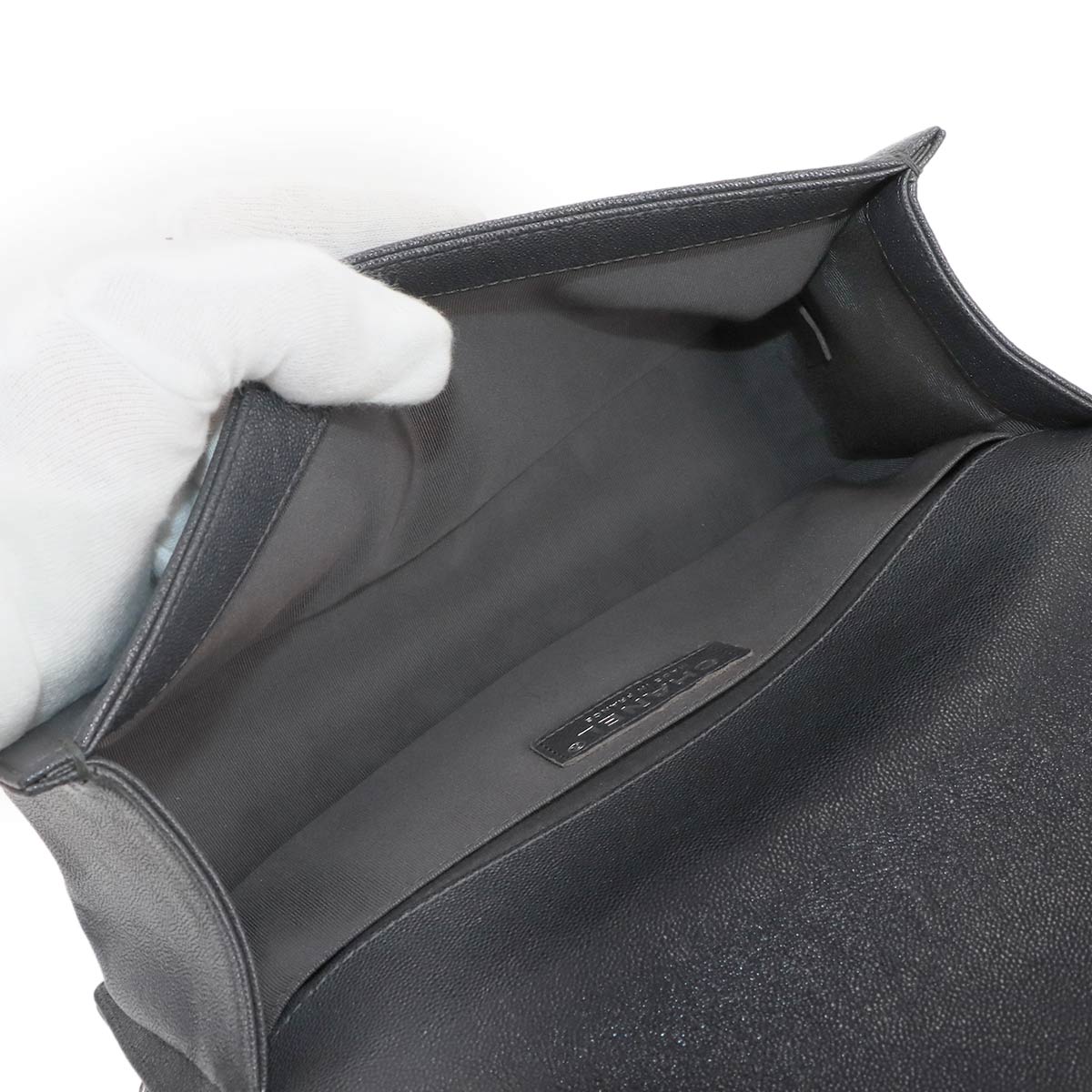 BOY CHANEL Chain Shoulder Bag Leather Black A67086