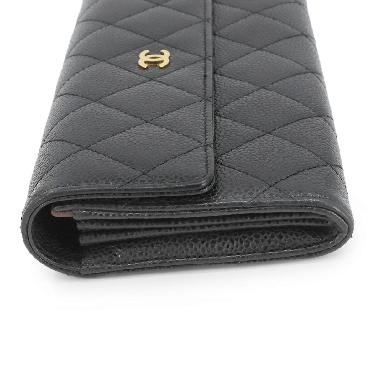 Matelasse Long Wallet Leather Black A50096 Purse