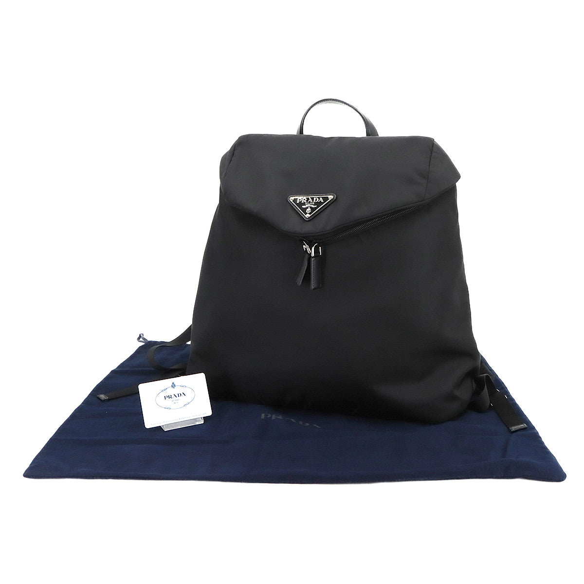 Backpack Nylon Leather Nero Black 2VZ095 Purse