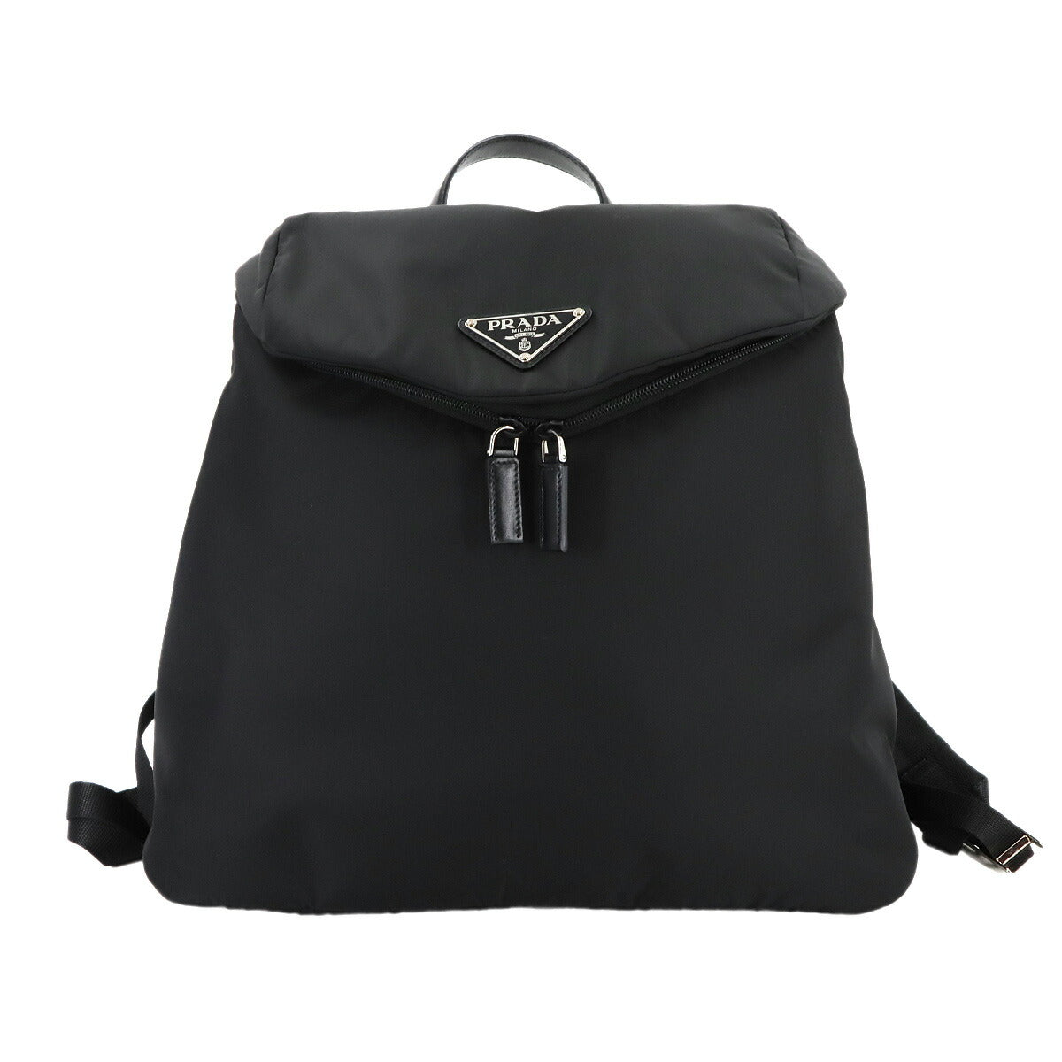 Backpack Nylon Leather Nero Black 2VZ095 Purse