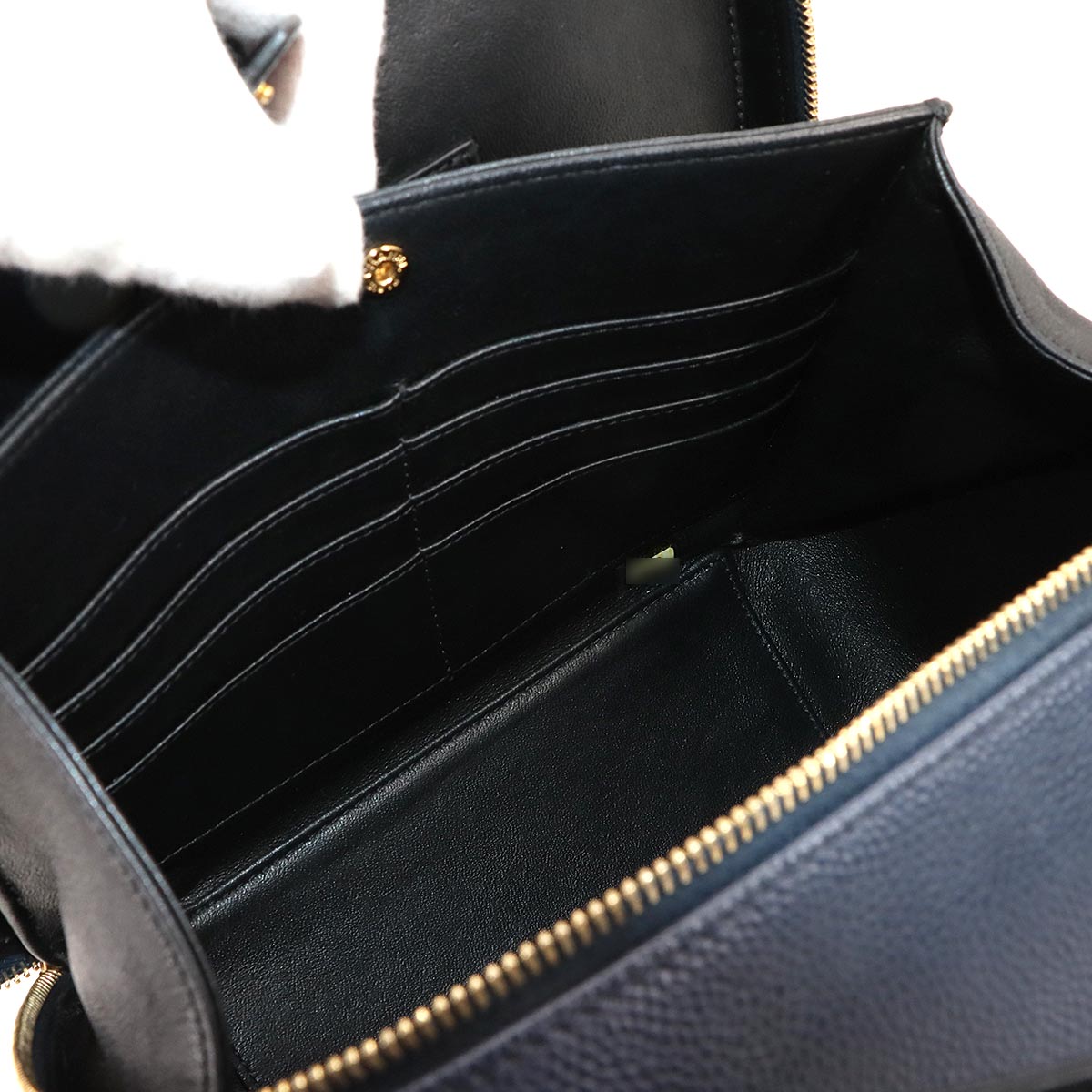 CC Filigree Large Vanity Shoulder Bag Leather Navy A93344