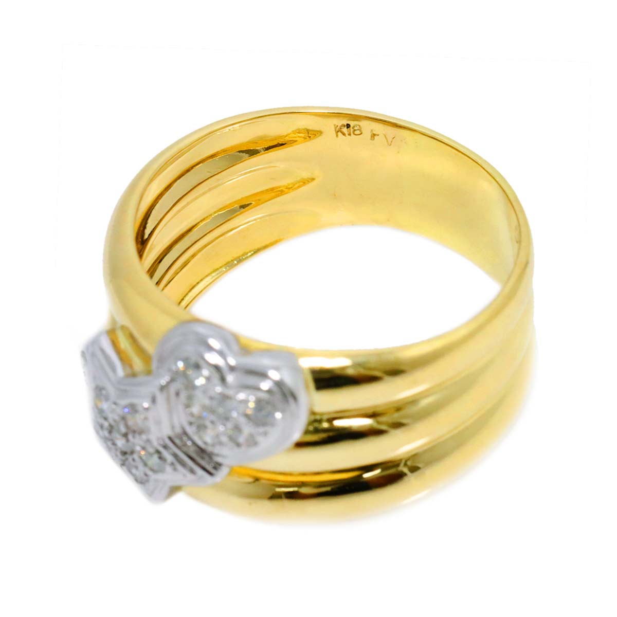 Diamond 0.30ct Ring 18K YG WG 750 size9.5(US)