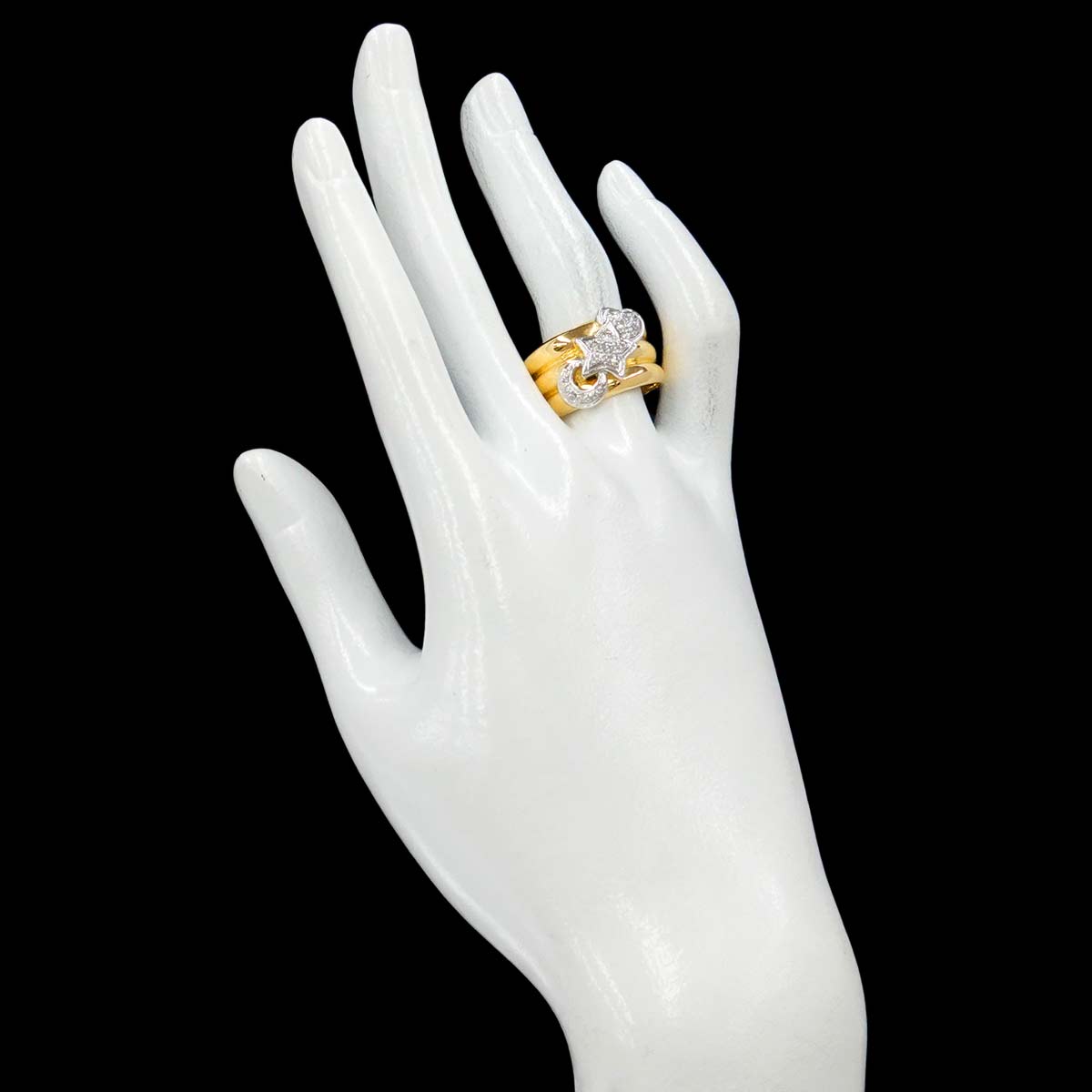 Diamond 0.30ct Ring 18K YG WG 750 size9.5(US)