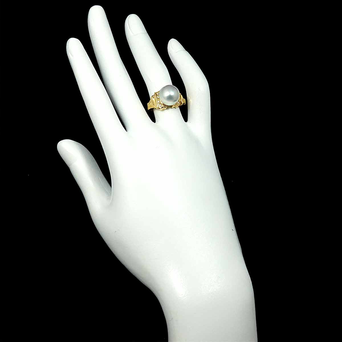 South Sea pearl Diamond 0.04ct Ring 18K YG 750 size5.25(US) 90295447