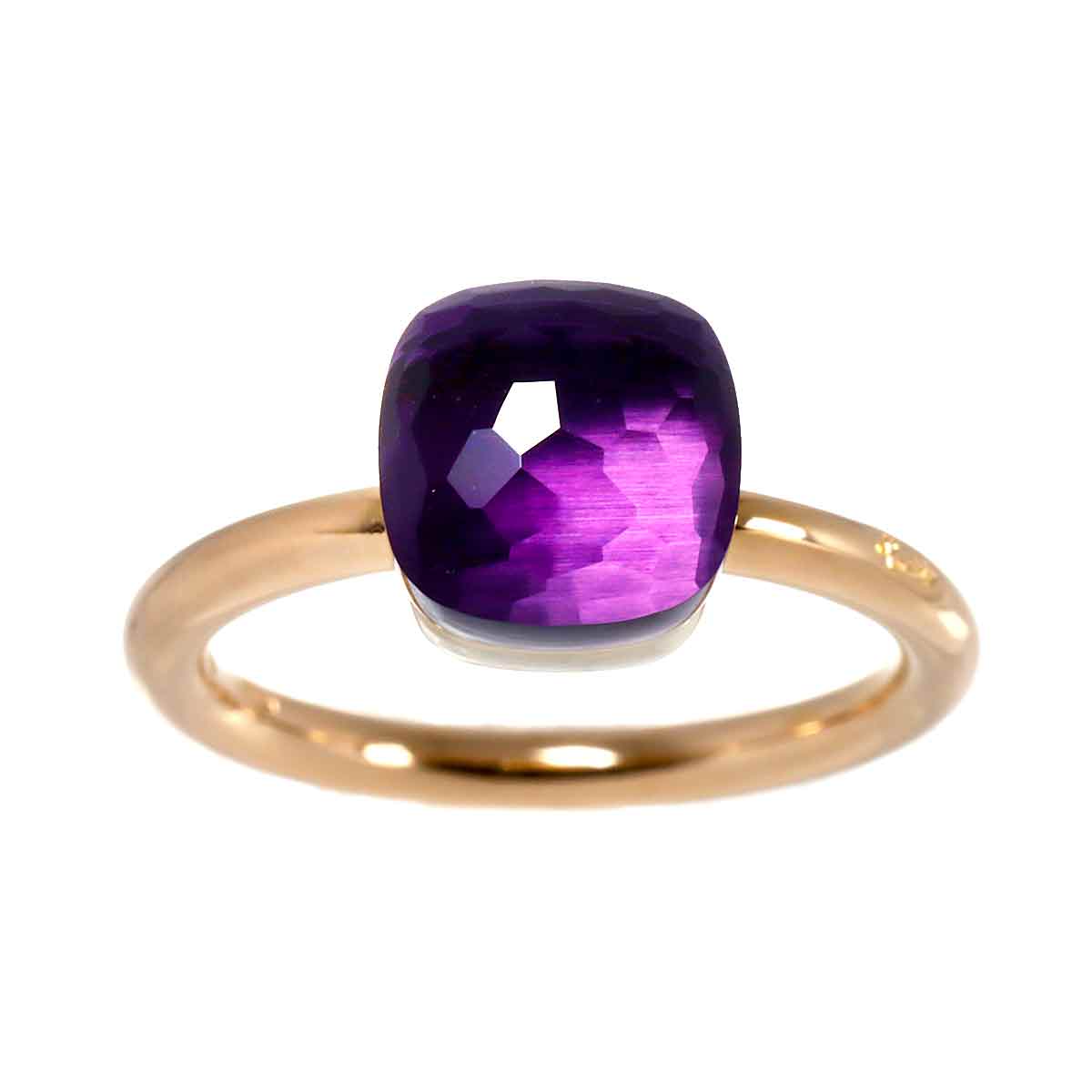 Amethyst Petit Ring 18K PG WG 750 size52 6(US)