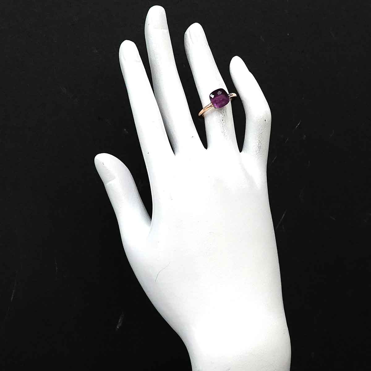 Amethyst Petit Ring 18K PG WG 750 size52 6(US)