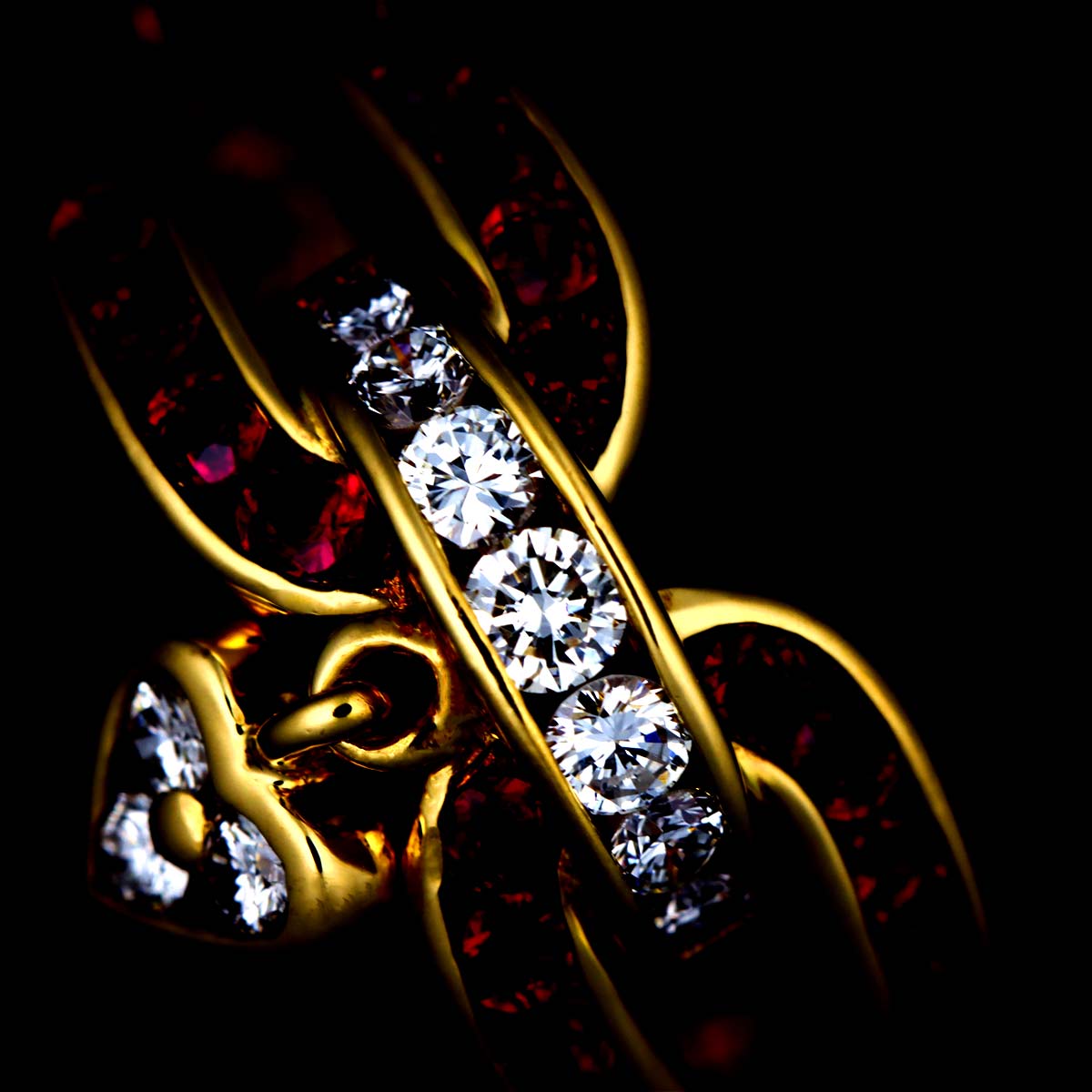 Ruby 0.96ct Diamond 0.23ct Ring 18K YG 750 Size6.5-6.75(US)