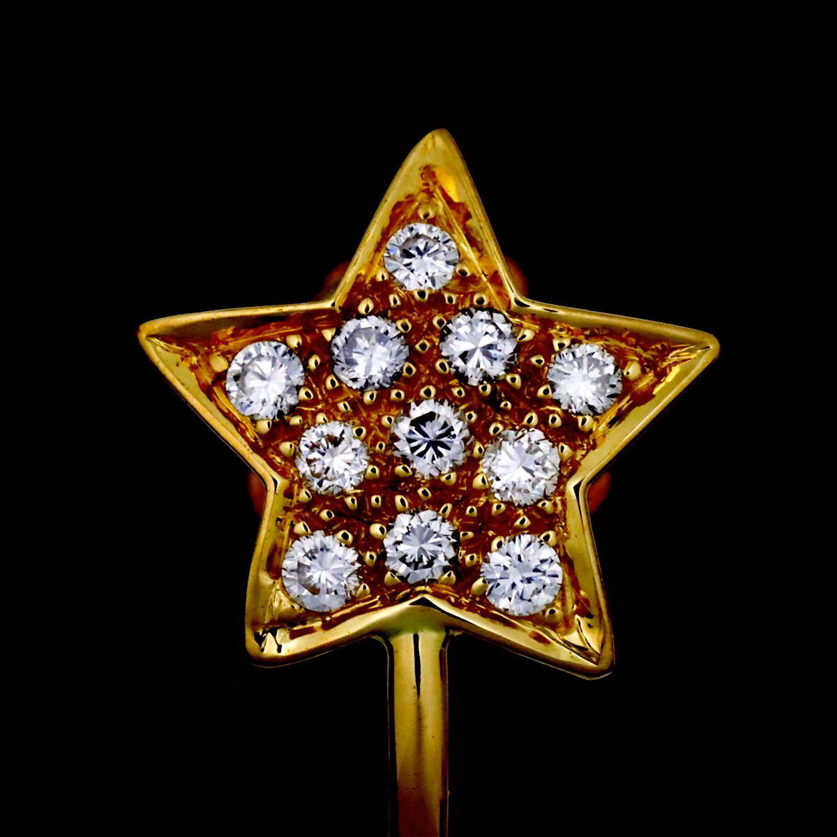 Diamond Earrings 18K Yellow Gold 750