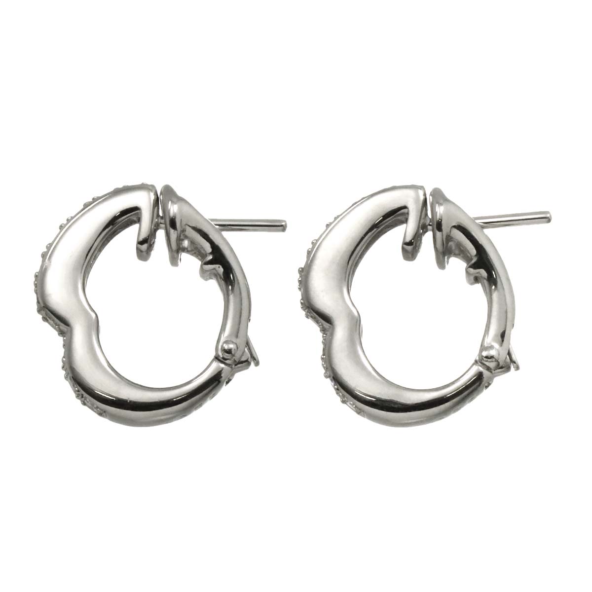 Diamond 0.19ct/0.19ct Earrings Pierced 18K WG 750