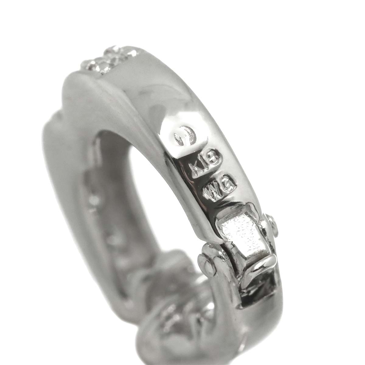 Diamond 0.19ct/0.19ct Earrings Pierced 18K WG 750