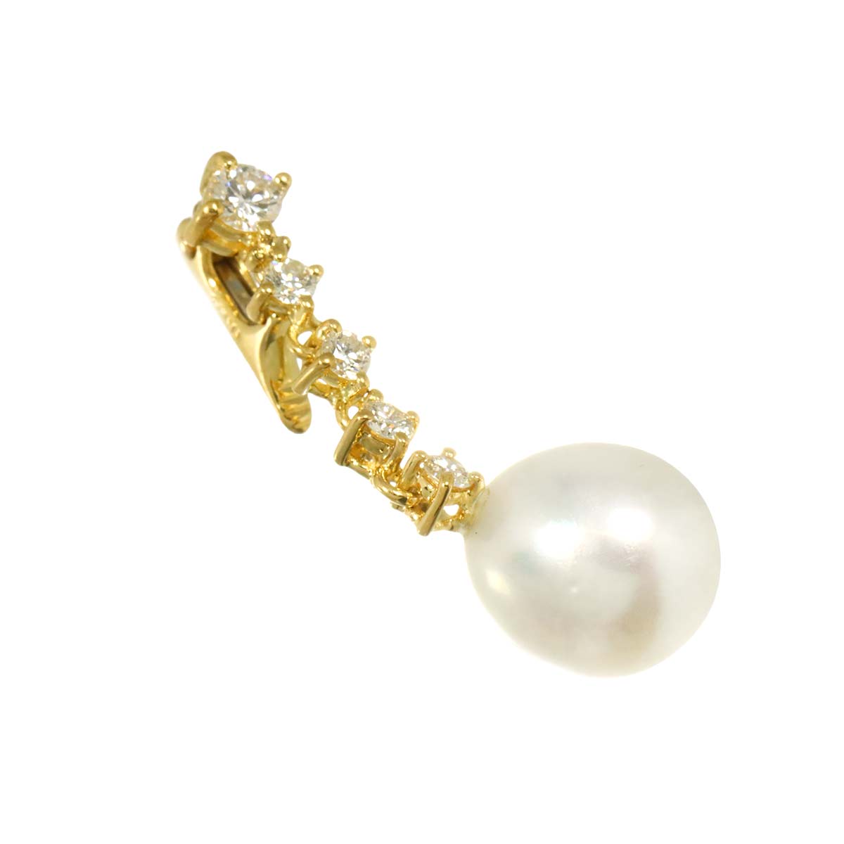 South Sea pearl Diamond 0.24ct Pendant Top 18K YG 750