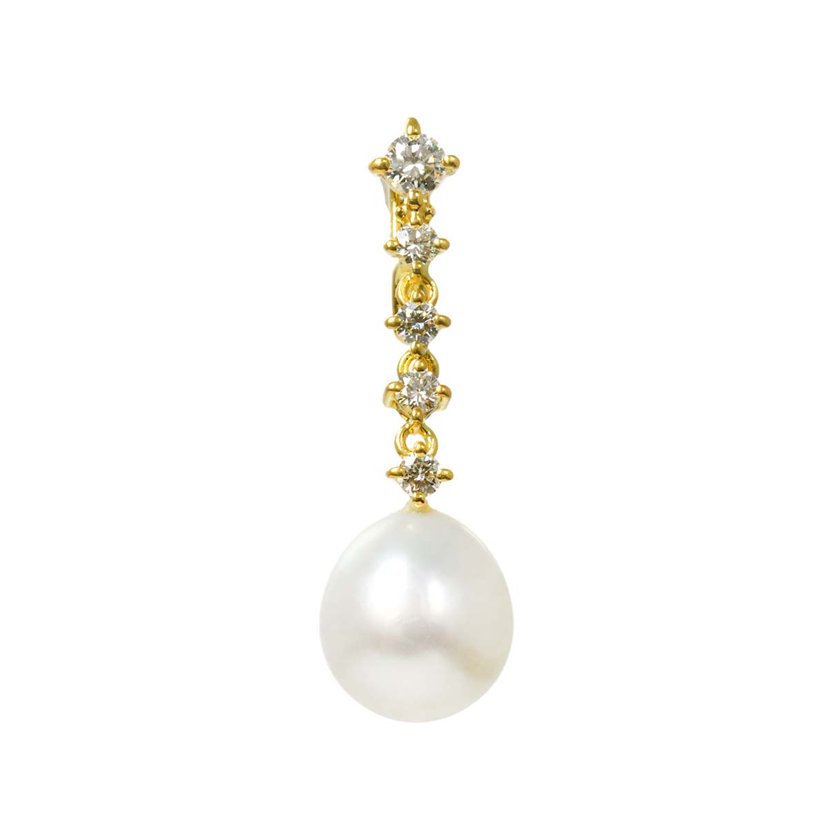 South Sea pearl Diamond 0.24ct Pendant Top 18K YG 750