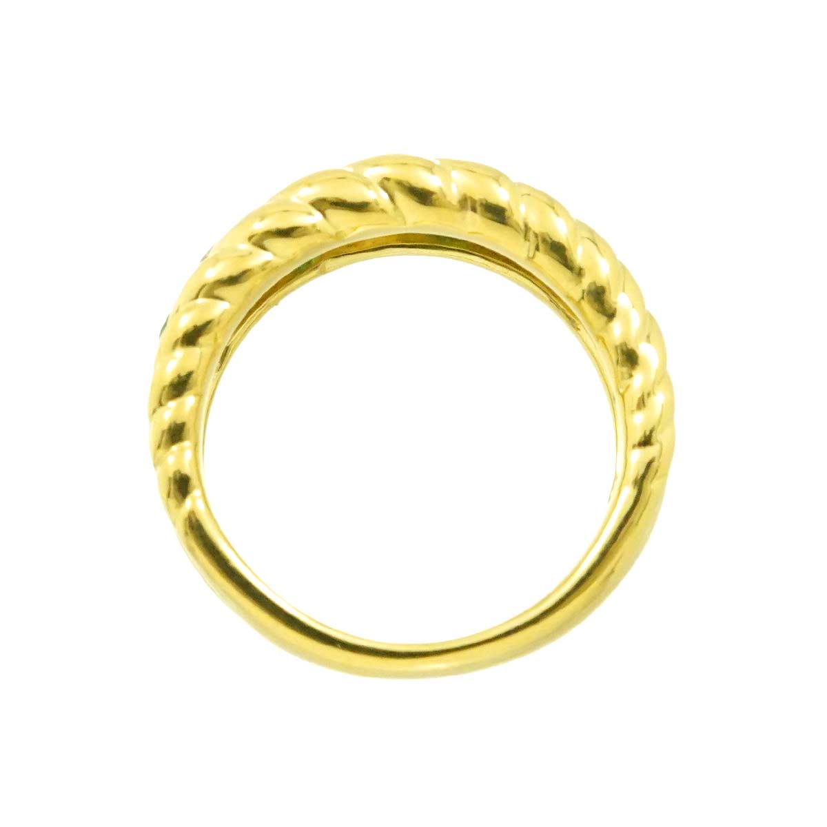 Emerald 0.45ct Diamond 0.34ct Ring 18K YG 750 size4.5-4.75((US)