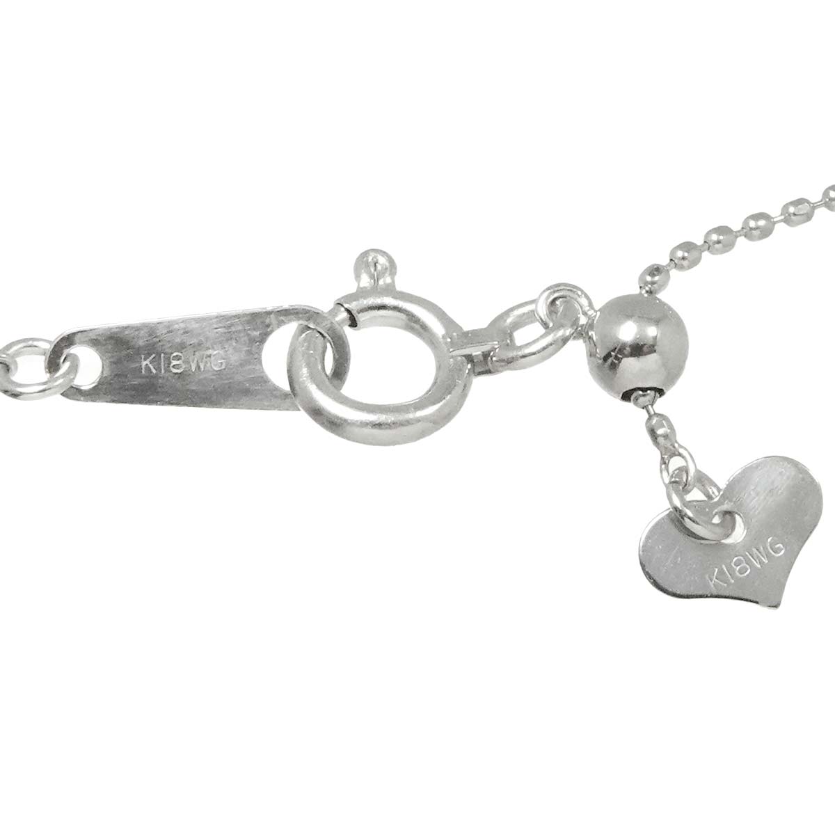 Ruby 0.41ct Diamond 0.72ct Necklace 18K 18K White Gold 750