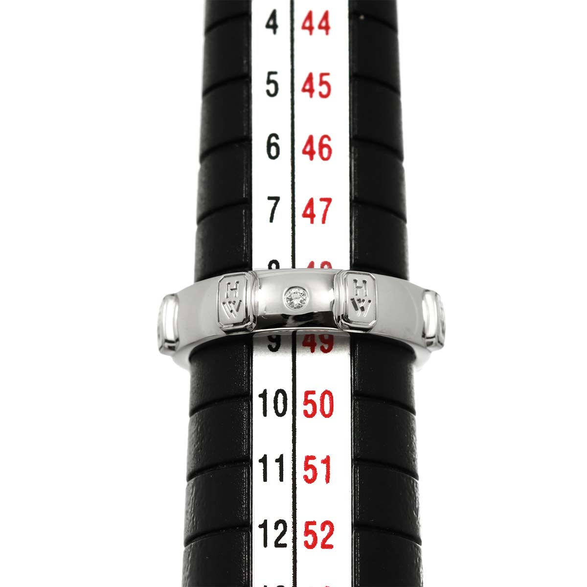 HW Logo Diamond Ring 18K WG 750 size4.5US)