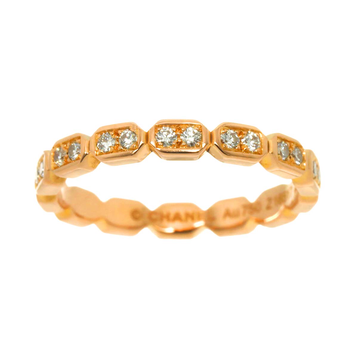 Premiere Full Diamond Ring 18K PG 750 size48 4.5(US)