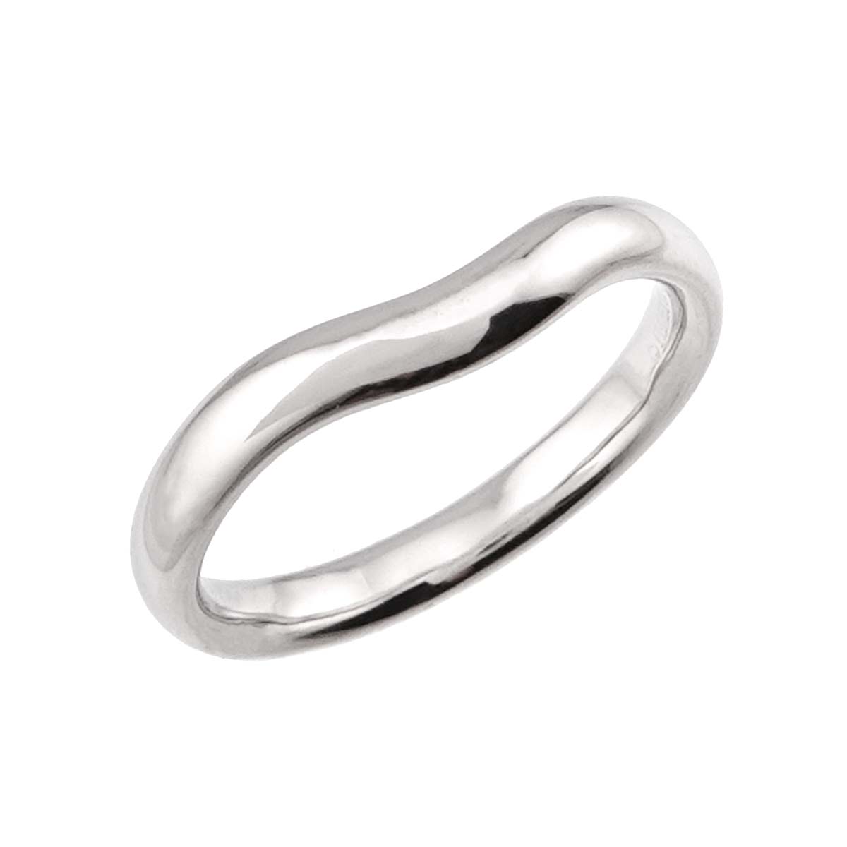 Wide Curved Band Ring Pt Platinum size7.25(US)