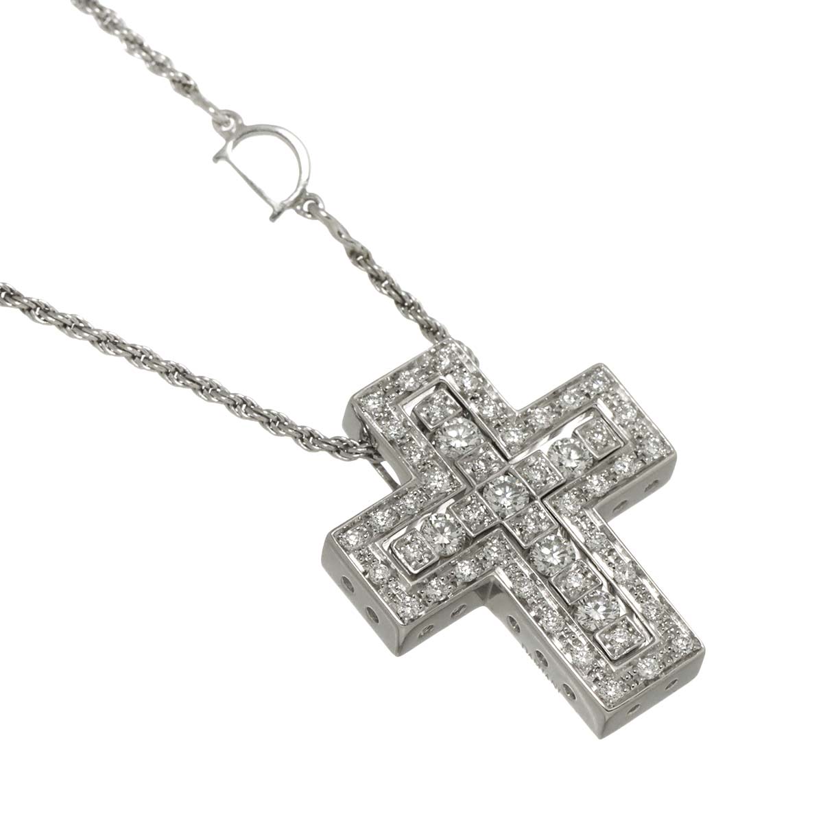 Belle Epoque Diamond Cross Necklace XS 18K WG 750