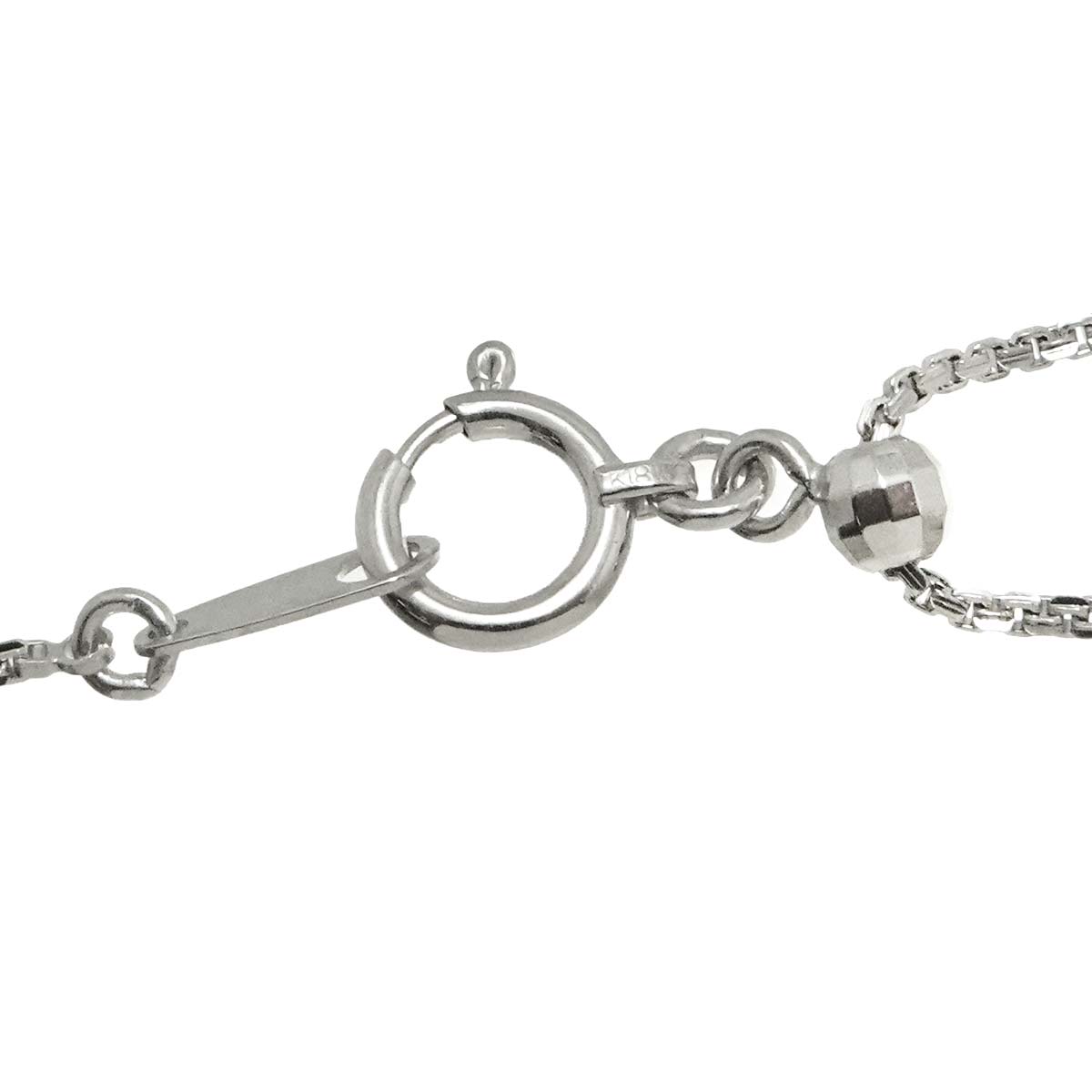 Ruby 0.25ct Diamond 0.32ct Necklace 18K 18K White Gold 750