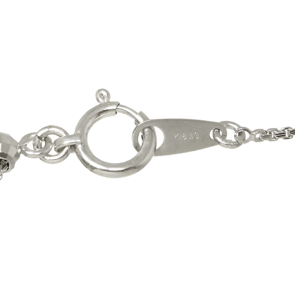 Ruby 0.25ct Diamond 0.32ct Necklace 18K 18K White Gold 750