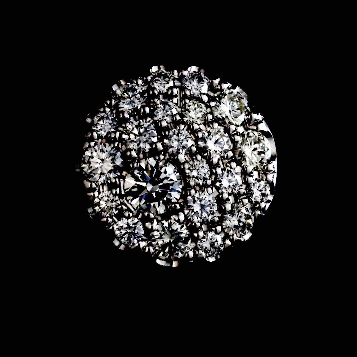 Diamond Earrings Pierced 18K WG 750