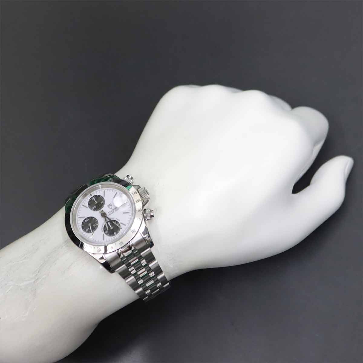 Chrono Time Tiger 79280P Date Automatic White Dial Men's Watch