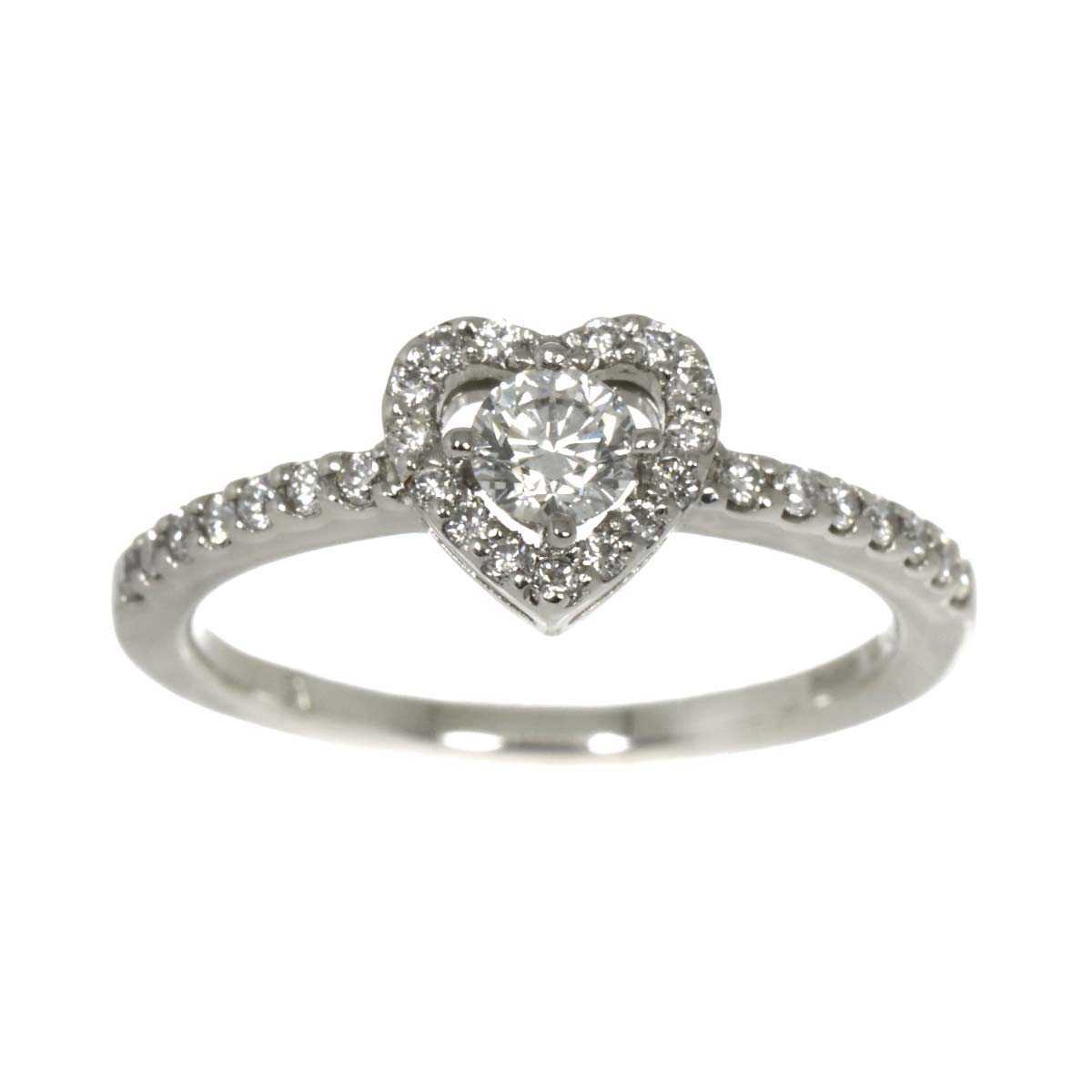 Diamond 0.32ct Heart Ring Pt Platinum size4(US)