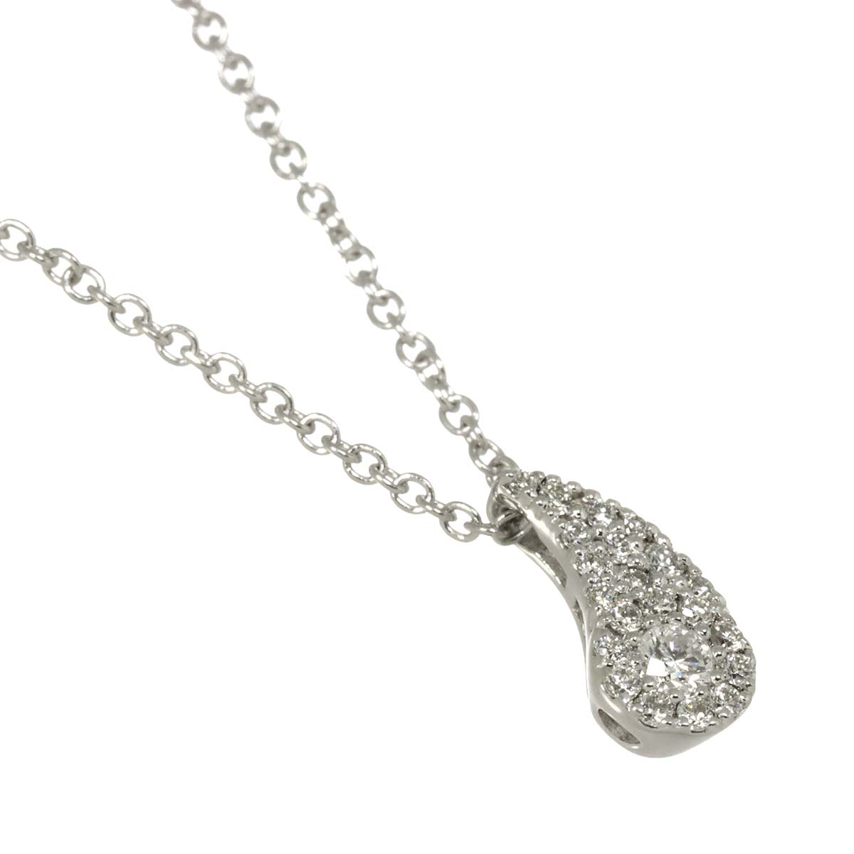 Diamond Necklace 18K WG White Gold 750