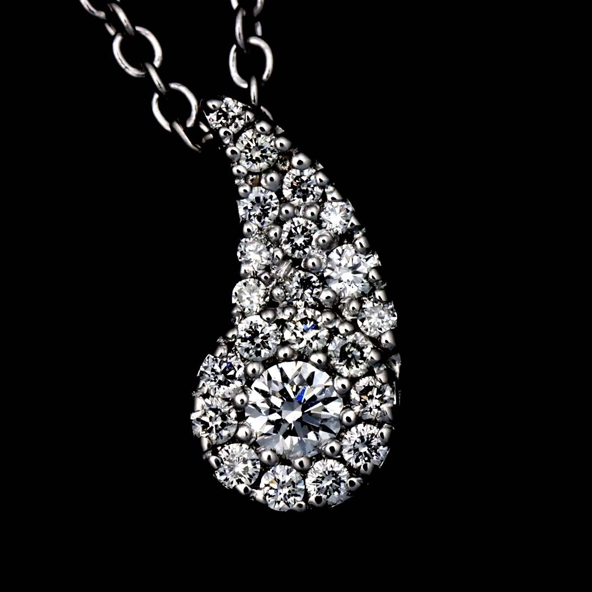 Diamond Necklace 18K WG White Gold 750
