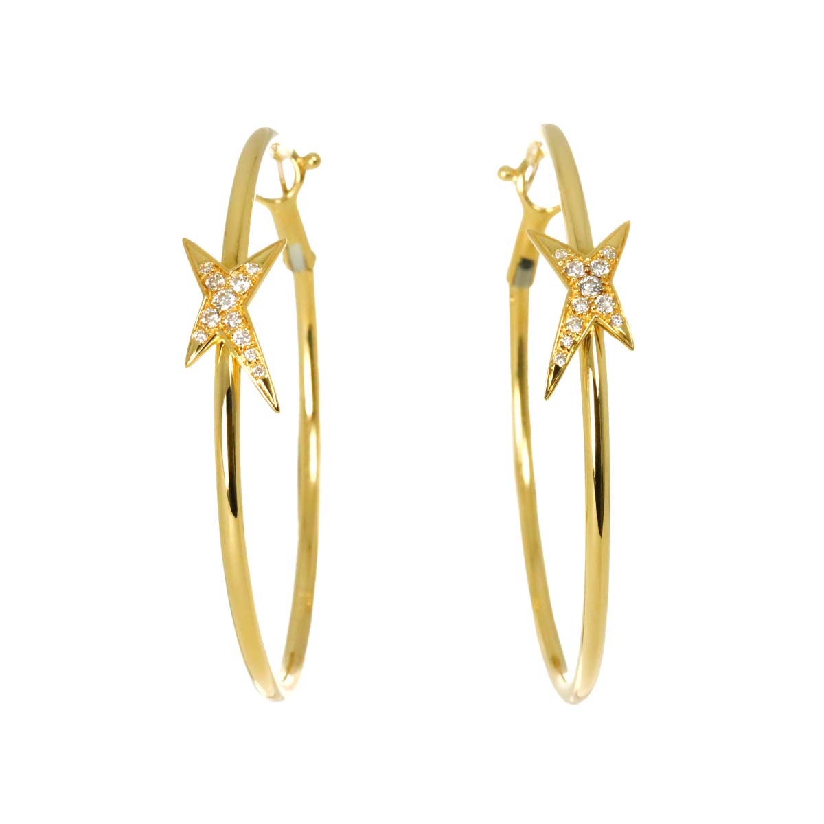 Mes Nuances Hoop Diamond Earrings Pierced 18K YG 750