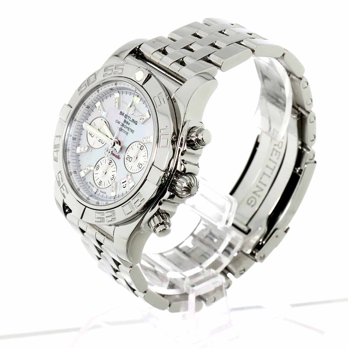 Chronomat 44 AB0110 Chronograph Date White Shell Dial Mens