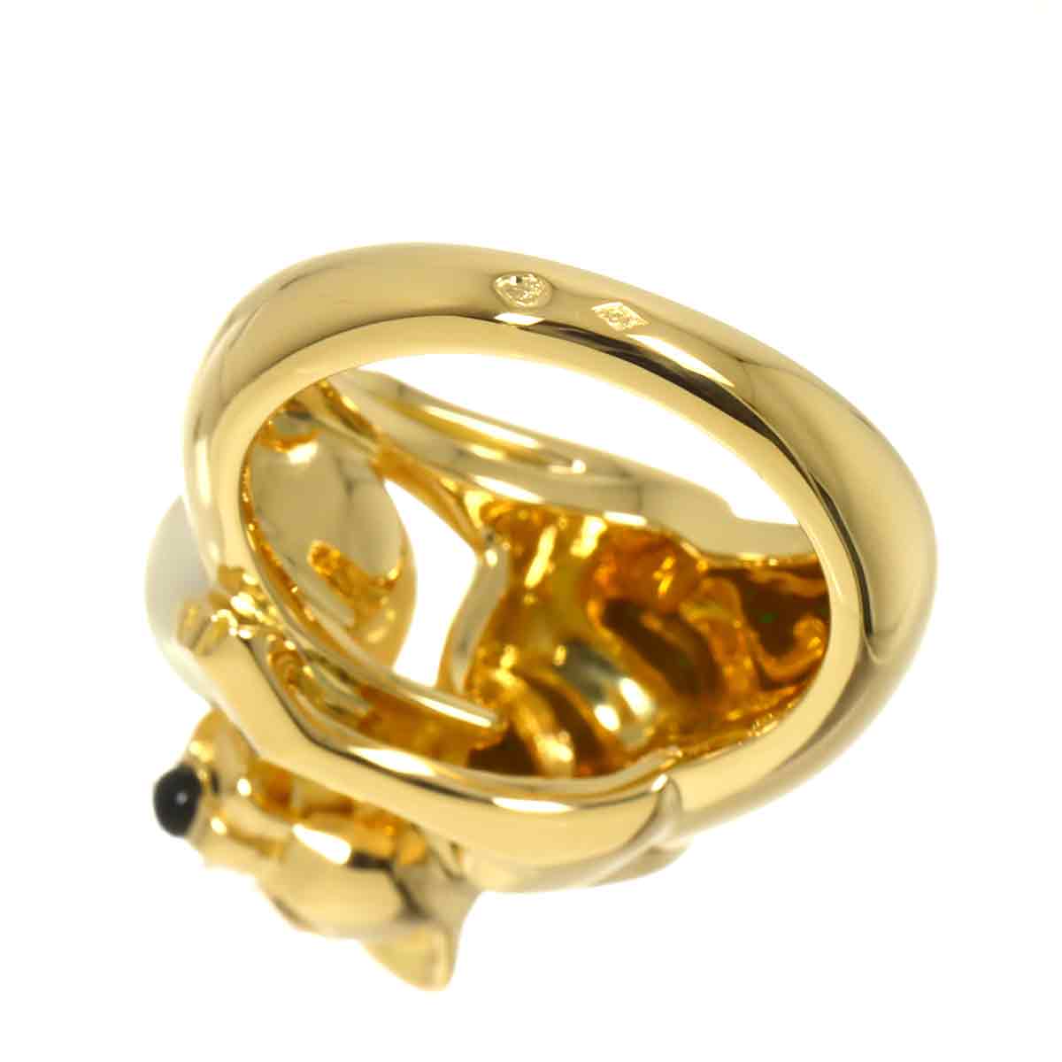 Pantel Akoya Pearl Emerald Onyx Ring 18K YG 750 53 6.25-6.5(US)