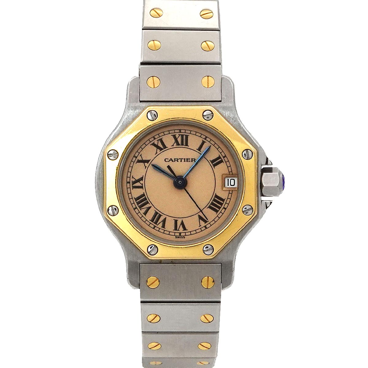 Santos Octagon SM W2001683 YG Quartz cream Dial Ladies