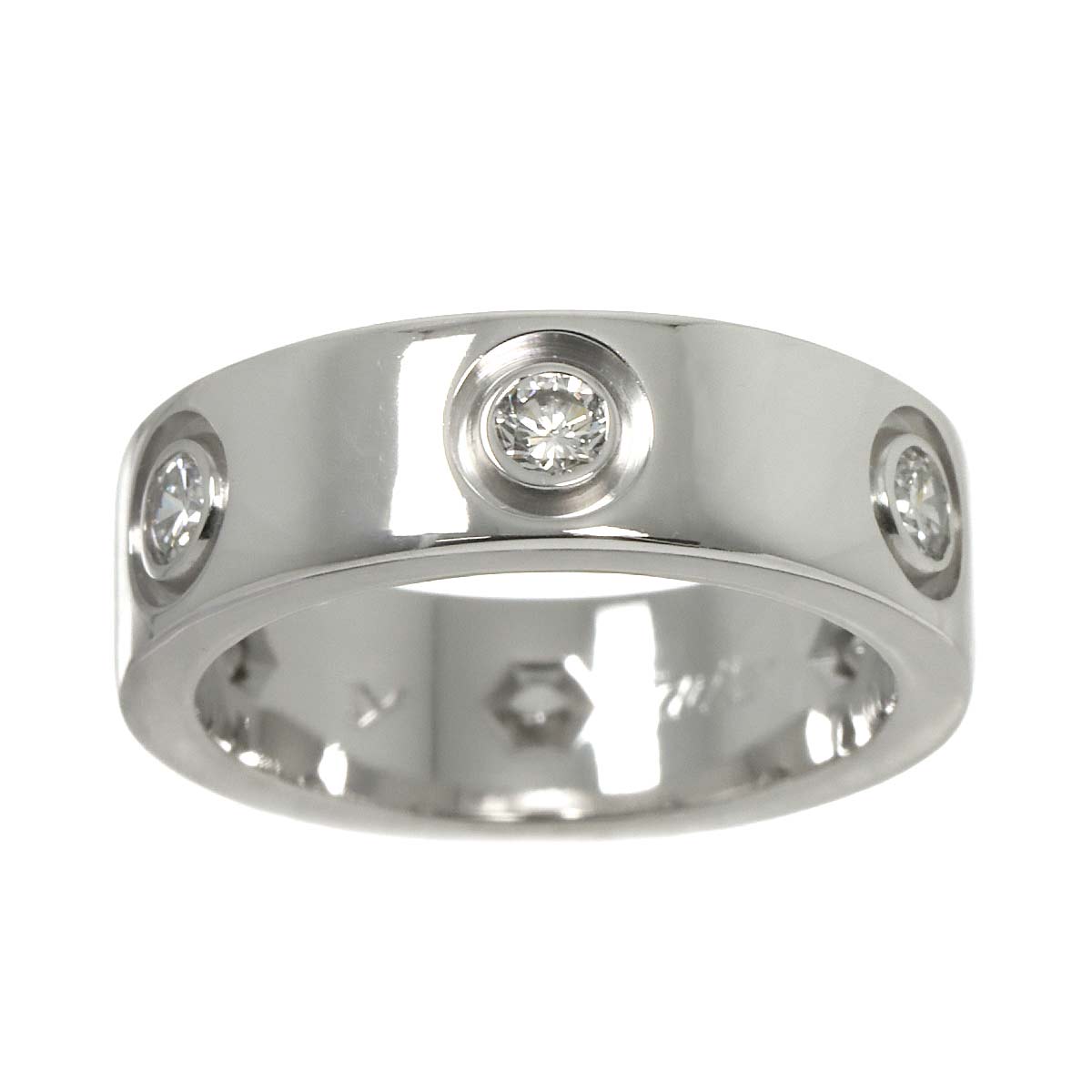 Love Full Diamond Ring 18K White Gold 750 size46 3.75(US)