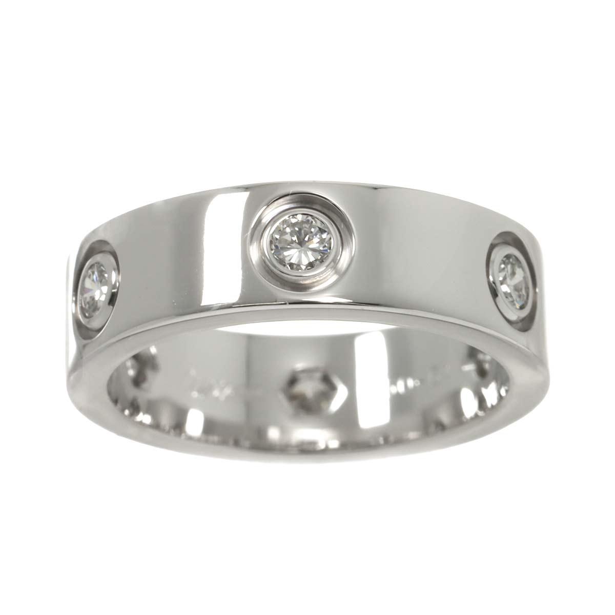 Love Ring Full Diamond 18K WG 750 size51 5.5-5.75US)