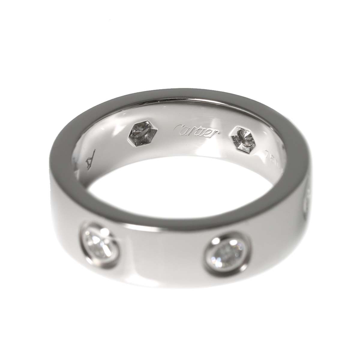 Love Ring Full Diamond 18K WG 750 size51 5.5-5.75US)