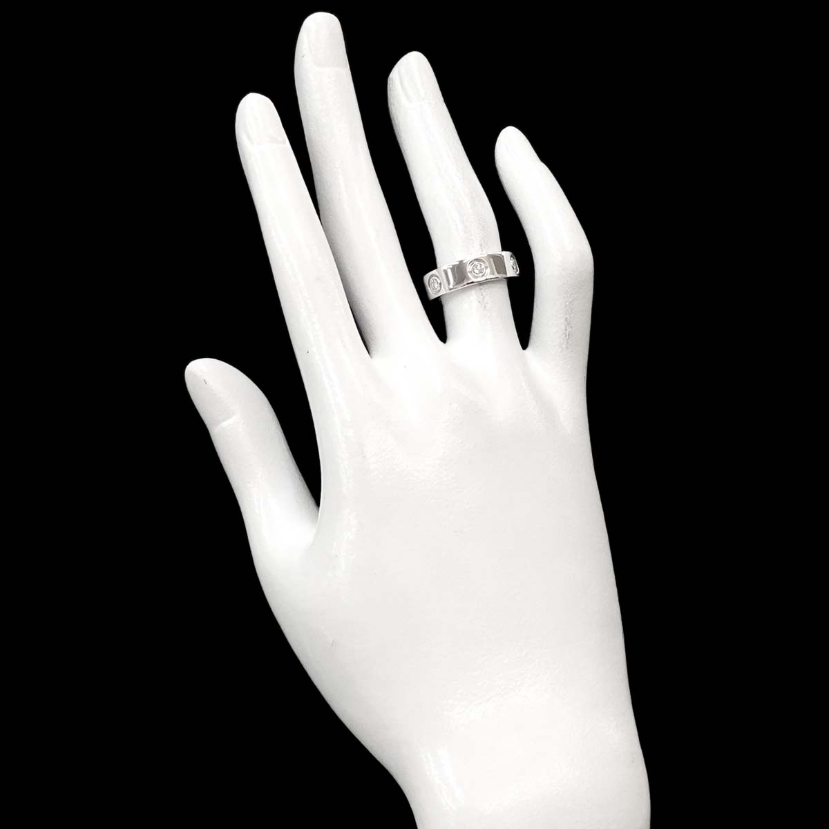 Love Ring Full Diamond 18K WG 750 size51 5.5-5.75US)