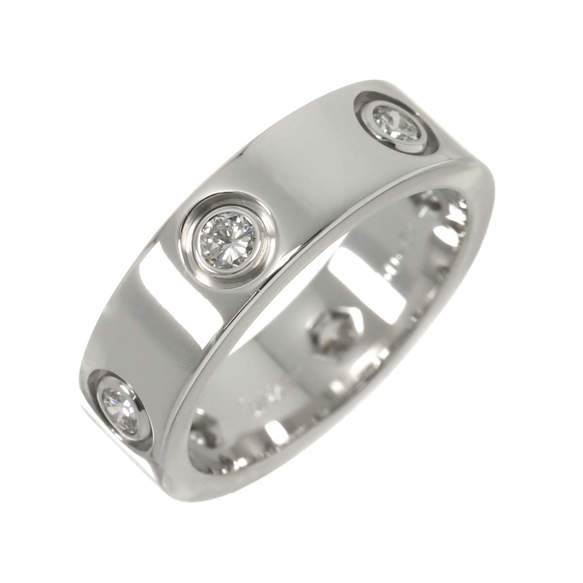 Love Ring Full Diamond 18K WG 750 size51 5.5-5.75US)