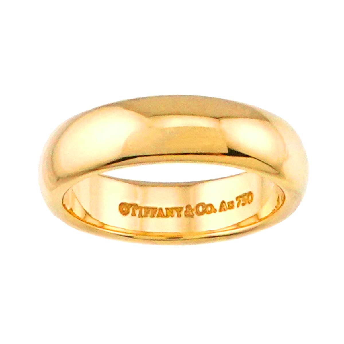 Classic Band Ring 18K Yellow Gold 750 Size 3.25-3.75(US)