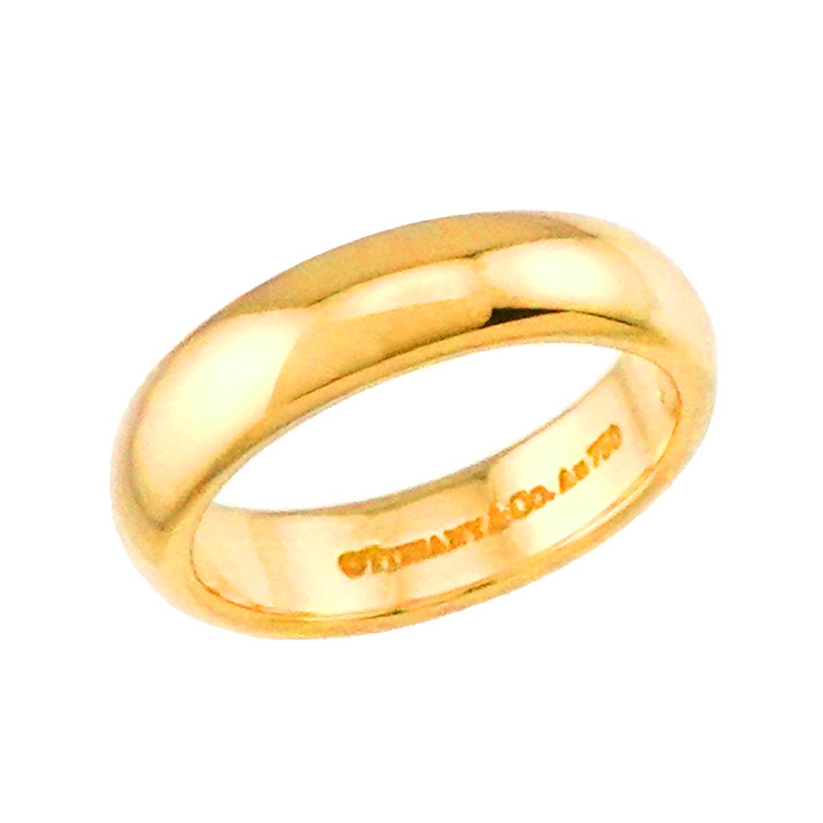Classic Band Ring 18K Yellow Gold 750 Size 3.25-3.75(US)