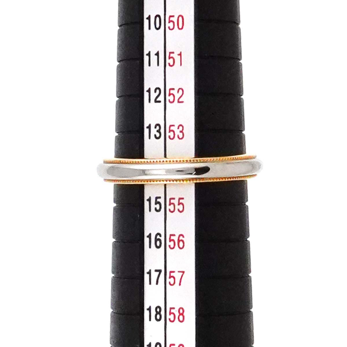 Milgrain Band Ring 18K YG 750 PT Platinum Size6.75(US)