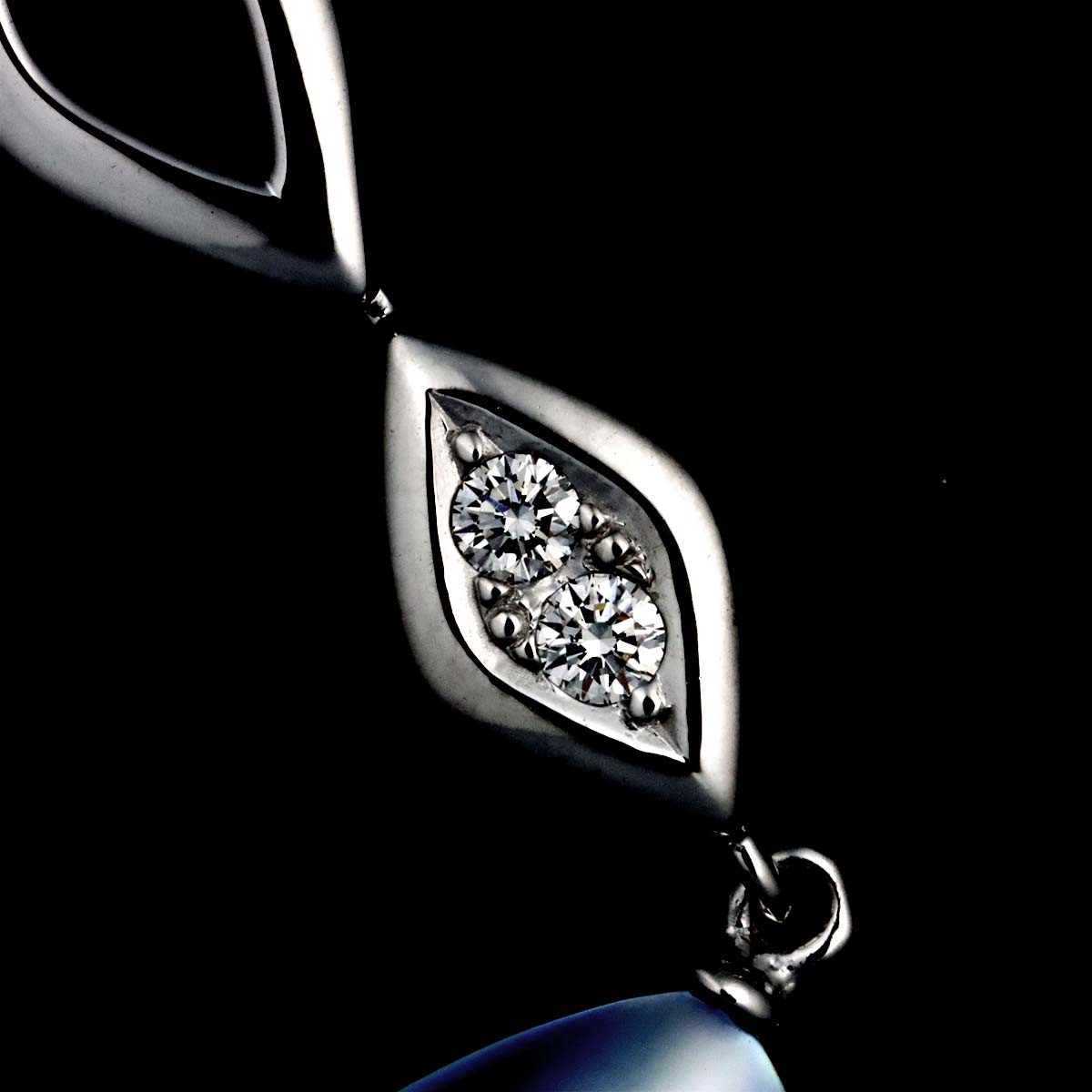 Mabe Pearl MOP Diamond 0.06ct Necklace 18K WG 750